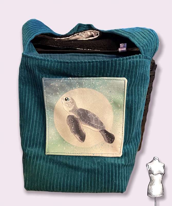 sac tortue vert velours