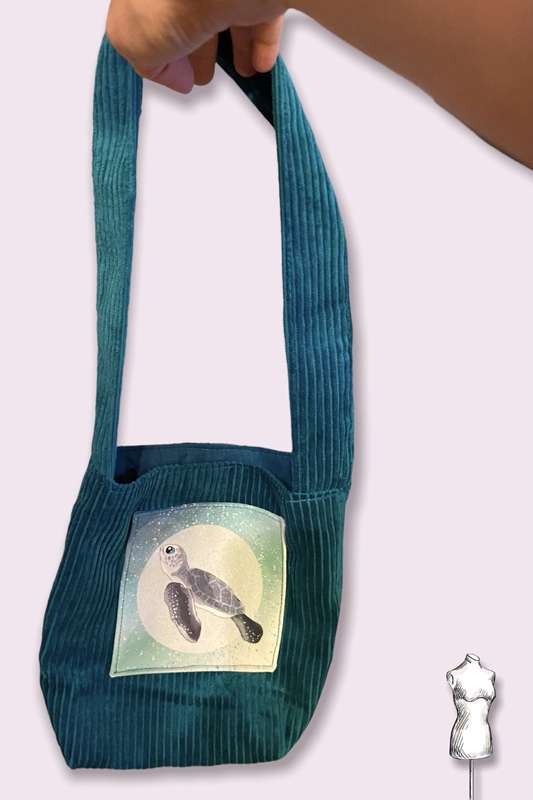 sac tortue vert velours 2